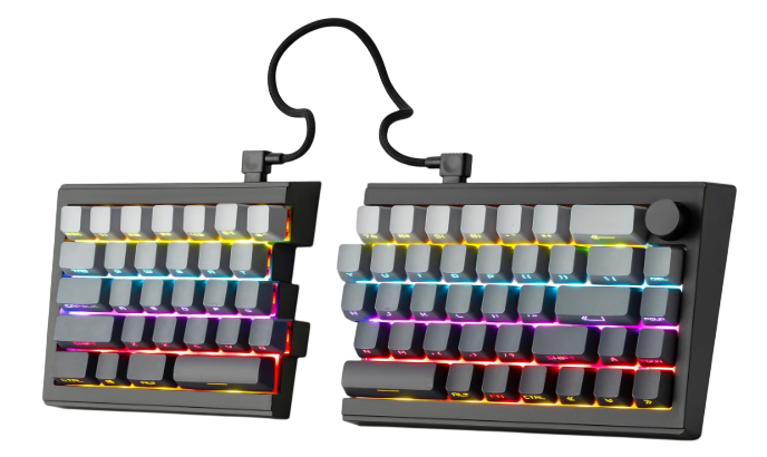 ZORNHER ST68 ergonomic split 65% wireless mechanical keyboard with hot-swap switches and RGB lighting